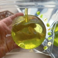 Nouvelle balle anti-stress en TPR de 8 cm, thé vert maltose et pomme, jouet souple pour enfants et adultes, cadeau pour soulager la fatigue, vente en gros