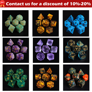 Bán buôn khắc bí ẩn xúc xắc ngẫu nhiên thủy tinh DND đá quý xúc xắc đá đa diện Bộ thủy tinh đầy màu sắc D20 cho ngục tối và rồng - Product Image 4