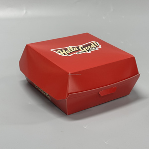 กล่องกระดาษบรรจุอาหารแบบย่อยสลายได้รวดเร็วสำหรับร้านอาหารเบอร์เกอร์พร้อมข้อกำหนดฟอยล์ตัวอย่างฟรี - Product Image 2