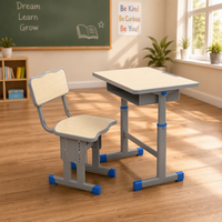 Ensemble table et chaise d'étude pour enfants d'âge scolaire, réglable en hauteur, pour salle de classe, bureau d'étude ergonomique pour étudiants