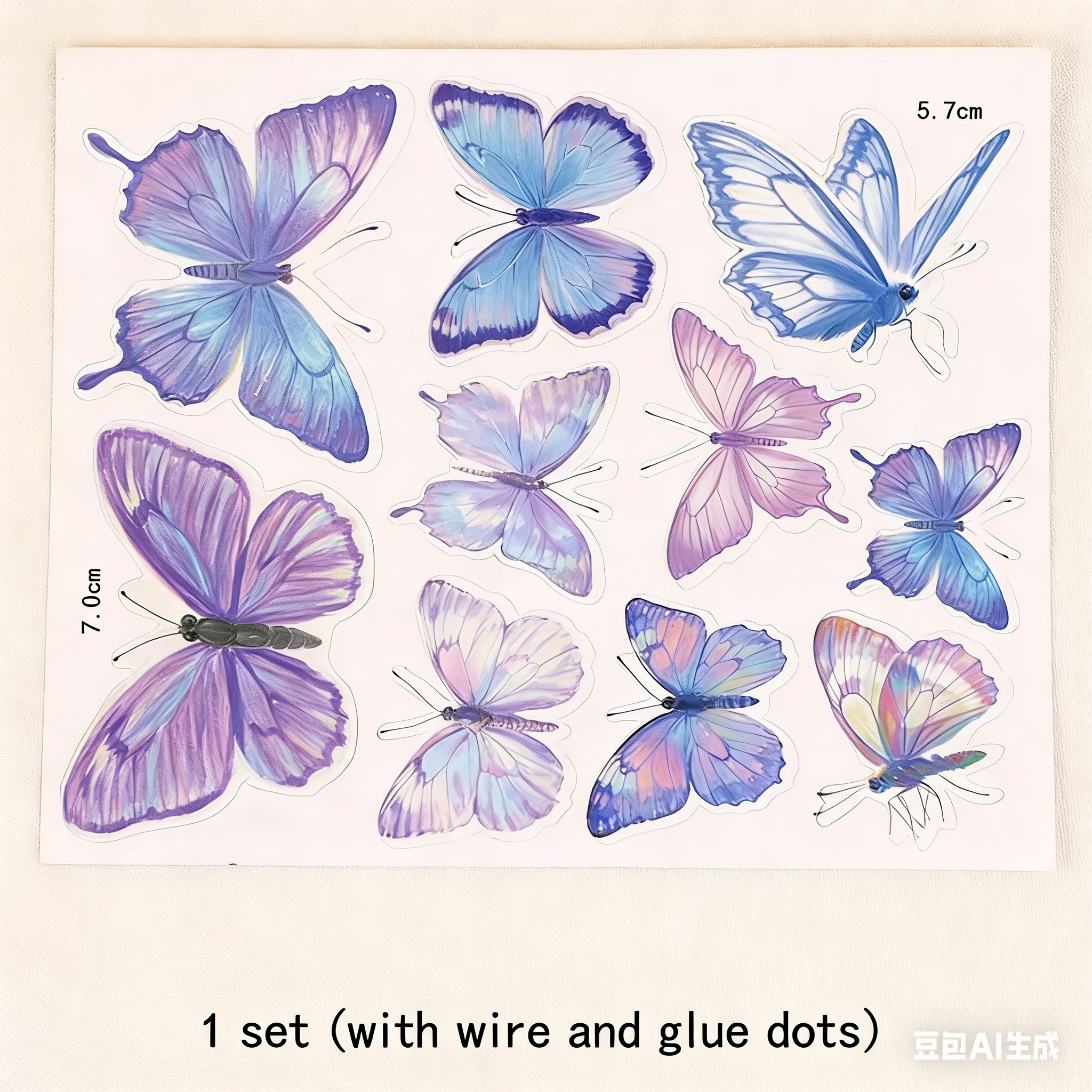 Motif papillon coloré imprimé, modèle trois.