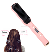 Peigne Lisseur Ionique à Chauffage Rapide, Anti-Brûlure, 4 Réglages de Température et Écran LED, Outil de Coiffure pour Femmes