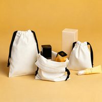 Sacs à cordon en coton biologique, pochettes d'emballage en toile naturelle pour soins de la peau et maquillage avec logo personnalisé