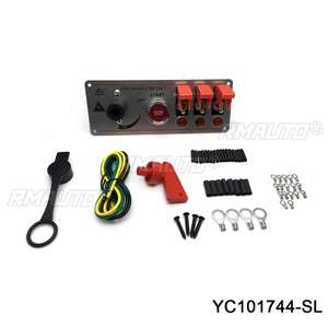 Panel de interruptores de encendido/apagado de motor de coche de carreras LED de 12V con botón pulsador de arranque - Product Image 6