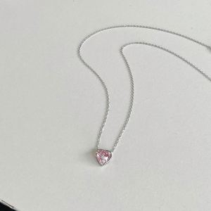 Collares Dylam Delicate para Mujer, Plata de Ley 925, Hipoalergénicos, Sin Níquel, Cadena de Eslabones, Colgante de Corazón Rosa con Circonita Cúbica 5A - Product Image 6