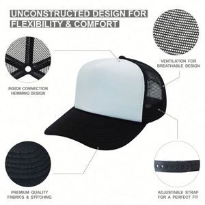 Man <b>Women</b> Wholesale 5 Panel Mesh Trucker <b>Cap</b> Own logo Custom Foam Trucker <b>Cap</b> - Product Image 2