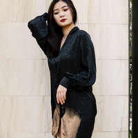 GuiXiu 2021 printemps noir décontracté femmes robe à manches longues lâche doux chemise robes chemise de nuit
