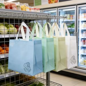 Sac fourre-tout réutilisable en tissu non tissé laminé, personnalisé OEM/ODM, certifié GRS, avec logo sur mesure, pour l'exportation - Product Image 2