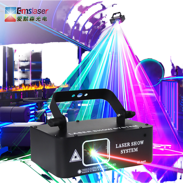 Mini 15W Powerful Iron Blue RGB Full Color Line Animation Laser Light DMX512 App Remote Control Nightclub Disco Dj Party Hotel