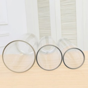 Vase en verre transparent à la mode pot de bougie en verre de cire de sable Tase transparent à paroi épaisse - Product Image 2