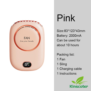 พัดลมไร้ใบพัดไฟฟ้าขนาดเล็กแบบพกพากลางแจ้งพัดลมไร้ใบพัดแบบชาร์จไฟได้3ระดับ USB - Product Image 2