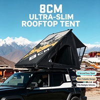 Tente de toit triangulaire ultra-fine en aluminium de 8 cm pour 4x4 tout-terrain avec échelle