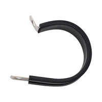 AUPROTEC Colliers de serrage réglables en acier galvanisé avec insert en caoutchouc, attaches en P pour sécuriser les tuyaux et câbles, diamètre 50 mm, bande de 15 mm, lot de 2