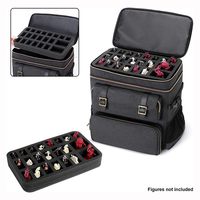 Sac de rangement de voyage pour RPG, capacité 4-8 livres, plateau en mousse miniature à 16 compartiments, poches pour dés et sangle pour carte de bataille, étui de jeu portable pour D&D