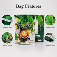 Nouvel Emballage Alimentaire 2026 pour Grains de Café : Sachets à Fond Plat avec Fermeture Zip Refermable