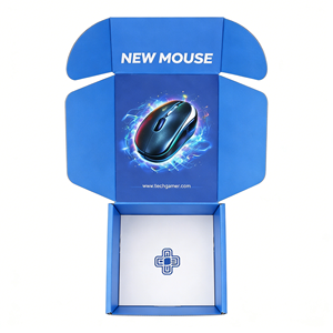 กล่องไปรษณีย์อิเล็กทรอนิกส์ Mouse 3C กล่องสมัครสมาชิก กล่องบรรจุภัณฑ์ลูกฟูก B E Flute แบบมีตัวล็อคอัตโนมัติ OEM - Product Image 3