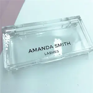 Clear Acrylic lash Box False Eyelash Extensions Packaging Case With Private Label