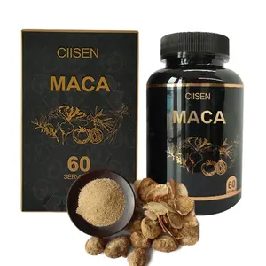 Suplemento de energia para homens com raiz de maca orgânica OEM 150 cápsulas veganas nutrição esportiva