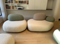 Nouveau design de canapé de hall d'hôtel de qualité supérieure, forme unique, canapé modulaire en pierre, salon, salle d'attente, canapé en tissu personnalisé