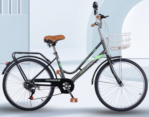 จักรยาน QJ Classic รุ่นคลาสสิค สำหรับผู้ชายและผู้หญิง โครงเหล็กคาร์บอนสูง 7 สปีด โช้คหลังแบบซอฟท์เทล เบรกหน้า/หลัง ล้อ 24/26 นิ้ว เหมาะสำหรับการเดินทางในเมือง 7 สปีด - Product Image 5