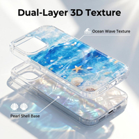 Nouvelle coque de téléphone à motif coquillage océanique dégradé, très tendance, pour iPhone 17 Pro Max, iPhone 16, 12, 13, 14, 15 – Créativité personnalisée
