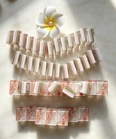 Jeu de Mahjong américain de haute qualité, imperméable, en acrylique, quatre couches, grain de marbre rose, durable, 160 pièces, tuiles de Mahjong américaines