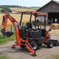Chargeuse-pelleteuse diesel chinoise JX Yanmar 4 roues Euro 5/Moteur EPA Pompe hydraulique et boîte de vitesses ENERPAC Garantie 1 an Petite mini