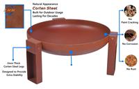 Table de foyer en acier Corten pour barbecue pour jardin extérieur