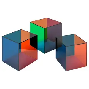 การออกแบบที่กำหนดเองคริลิคสีกล่องแสดงคริลิค5ด้านกล่องเก็บกล่อง