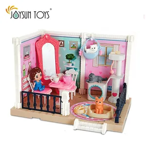 Modelli di Figurine in miniatura casa delle bambole fai da te serie di camere per animali domestici giocattoli per animali domestici di natale