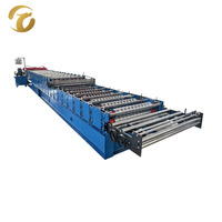 Machine de formage de tuiles de toiture double couche robuste pour tôles d'aluminium galvanisé, équipement de formage à double pont, utilisation facile