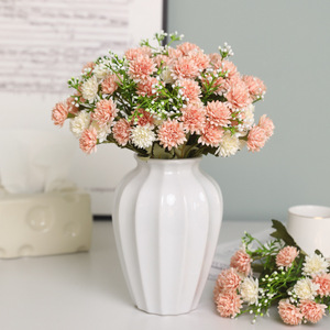 Bouquet de pissenlits artificiels Ruilisi à 5 tiges, fleurs en soie pour mariage et décoration intérieure, blanc, rose, jaune, café - Product Image 2