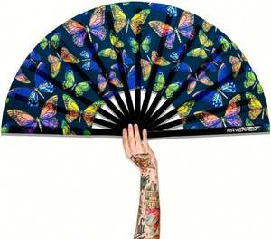 Éventail pliant réfléchissant UV en forme de champignons, grand format, en PVC transparent, personnalisable avec logo imprimé, vente en gros - Product Image 1