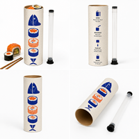 Article Viral TK : Tube à Sushi en Carton Stratifié Qualité Alimentaire, Impression Personnalisée, pour Restaurant Omakase, Vente en Gros, OEM, Boîte Cylindrique en Papier, Coffret Cadeau