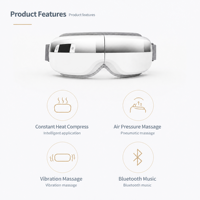 Masseur oculaire intelligent pliable avec lecture de musique Bluetooth, massage électrique par contact pour la zone des yeux à domicile
