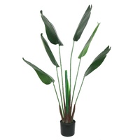 Faux bananier de voyageur de 160 cm avec 8 grandes feuilles, plante tropicale en pot pour la décoration intérieure