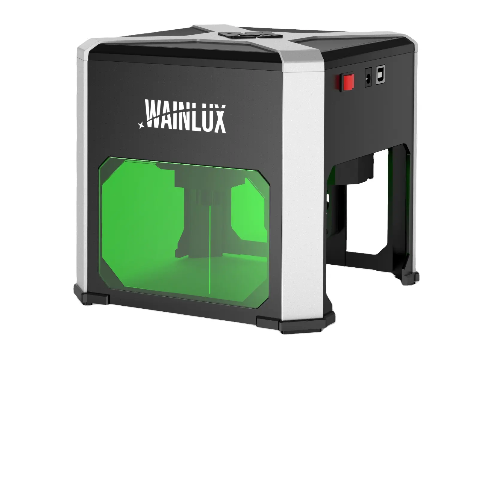 WAINLUX mesin ukir laser baja tahan karat, mesin ukir kayu area ukir 80*80mm