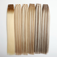 Extensiones de Cabello Ruso Premium Genius Weft, Invisibles, Remy, Cabello Virgen 100% Natural, Cabello Humano Real, Ombre Balayage