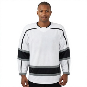 Men Ice Hockey Jersey Striped Full Sleeve Crew Neck Moisture Wicking Polyester Regular Fit Sublimated Hockey jerseys - Product Image 1