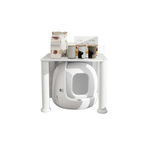 Table multifonctionnelle pour chat blanc, mobilier pour animaux de compagnie, griffoir DIY, table basse, bac à litière, étagère de rangement, rebord de fenêtre - Product Image 3
