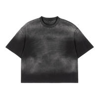 T-shirts personnalisés décontractés en tricot 100% coton 280 grammes respirants avec imprimé graphique, col rond, longueur normale, coupe ample, surdimensionnés, courts pour hommes