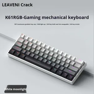 Clavier mécanique sans fil K61 pour mode unique, touches gravées ultra-lumineuses, claviers de jeu RGB - Product Image 5