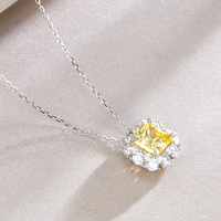 Collier pendentif de couleur zircon jaune, en argent sterling, bijoux de pierres précieuses