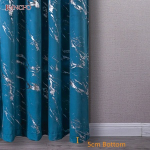 Offres Spéciales feuille impression velours pour rideaux velours tissu persillage conception rideaux occultants pour salon - Product Image 5