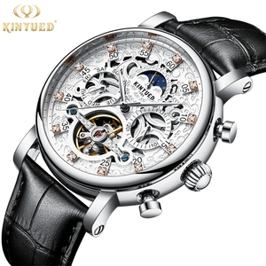 <span class=keywords><strong>KINYUED</strong></span> — <span class=keywords><strong>montre</strong></span> mécanique automatique pour hommes, marque de luxe, à la mode, de bonne qualité, cadran de Phase de lune, J026 - Product Image 4
