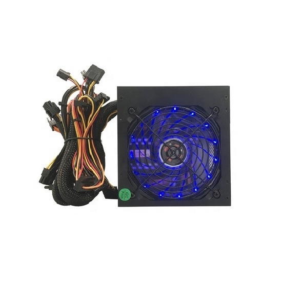 500W PC Power Supply 500W 12CM Blue Lamp Mute Fan Power PC Desktop Host Power