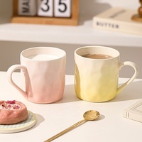 Tasse en céramique haut de gamme style nordique dégradé, tasse à café pour petit-déjeuner pour couple, tasse à boire pour fille, usage domestique