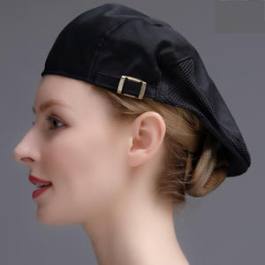 Color puro ajustable bordado Logo pelo cabeza gorra hombres mujeres unisex restaurante cocina camarero camarera chef sombrero - Product Image 3