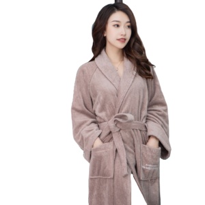 KDO MAGIC Peignoir personnalisé à manches longues pour femme, broderie du <span class=keywords><strong>prénom</strong></span>, 100% coton 400g, idée cadeau pour la fête des mères, Noël (S) - Product Image 4