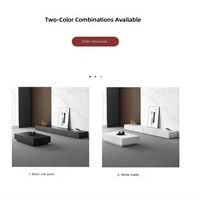 Meuble TV scandinave moderne en bois avec gestion des câbles, console multimédia modulaire à combinaison libre, mobilier écologique pour appartement